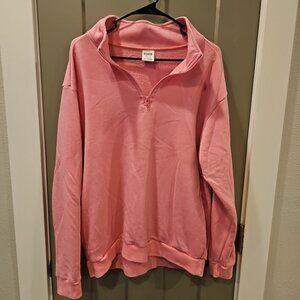 Pink Victoria's Secret Sweatshirt Size Large  1/4 Quarter Zip Pullover Pink